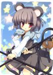  absurdres animal_ears bad_id bad_pixiv_id grey_hair highres mouse mouse_ears nazrin red_eyes short_hair solo tail touhou unjou_takehiro 