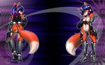  anthro breasts canine choker ear_piercing female fox jetpack lilandria mammal nude piercing pussy solo tail tattoo unconvincing_armor unconvincing_armour vixen wallpaper 