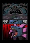  closed_eyes comic creature flying geechisu_(pokemon) gen_5_pokemon hydreigon kurobis multiple_wings open_mouth pokemon pokemon_(creature) pokemon_(game) pokemon_bw sharp_teeth silent_comic teeth upper_body wings 