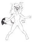  black_and_white breasts canine dreaddenimpirate female fox mammal monochrome nude plain_background pussy sketch solo vixen white_background 