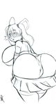  arm_socks back_turned big_butt blush butt changing chubby detached_sleeves eyewear fat female from_behind glasses karamel mammal milkjunkie mouse no_tail overweight panties pigtails plain_background rear rodent tailless underwear white_background yuuri 
