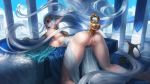  anal butt calm_(artist) dildo elf female hair humanoid long_hair looking_pleasured mammal not_furry open_mouth pointy_ears pussy sex_toy solo tongue tongue_out 