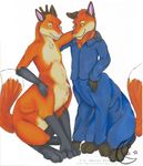  banrai black blue canine clothing fox foxtaur friends khaos leviathan male orange taur 