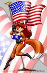  american_flag avian big_breasts bird breasts canine eagle eric_schwartz female finial flag fox furafterdark hair long_hair mammal red_hair sheila_vixen solo 