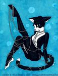  bewilde black cat feline female legs_up nude pearls solo 