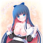  artist_request blush breasts cherry cream food fruit large_breasts mouth_hold panty_&amp;_stocking_with_garterbelt stocking_(character) stocking_(psg) 