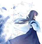  blue inuyasha japanese_clothes kikyou_(inuyasha) long_hair miko ponytail profile raicy solo 