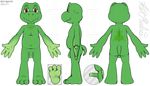  adult balls butt erection flaccid franklin green green_body green_penis hindpaw ket_ralus ket_ralus_(character) limp male model_sheet nipples nude paws penis plain_background red_eyes reptile scalie shell-less short turtle uncut white_background 