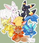  breasts chalo eevee eeveelution eeveelutions espeon female flareon jolteon nintendo pok&#233;mon pok&#233;morph pok&eacute;mon tail umbreon vaporeon video_games 