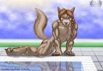  anthro balls canine dingo dog flaccid ginkaze male mammal muscles nude penis pose solo what zaush_(character) 