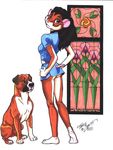  absurd_res breasts butt canine dog female furries_with_pets hi_res miniskirt pet rodent shirt terrie_smith 