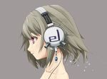  brown_hair el_(egoistic_parade) headphones original profile red_eyes simple_background solo 