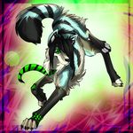  ambiguous_gender black_hair caged_disorder canine colorful emo feral green_eyes hair sparkledog wolf 