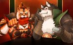 biceps big_muscles canine cat feline fur hat looking_at_viewer male mammal muscles pecs raihi rouen scar shining_(series) shining_wind tiger unknown_artist video_games wallpaper widescreen wolf 