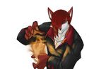  canine dossun erikku fire fox jacket male red red_hair solo 