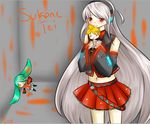  2girls bakachocolatesan blood hatsune_miku kagamine_len long_hair midriff multiple_girls sukone_tei utau vocaloid yandere 