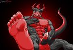  abs anthro balls biceps big_balls big_muscles big_penis black_skin cum cum_on_penis cum_string cumshot darkviper199027 demon dragon drogonar erection fangs foot_focus hair hindpaw horn human_feet leaking licking looking_at_viewer male masturbation muscles nipples nude orgasm paws pec_grasp pecs penis pose precum red_eyes red_hair red_skin scales scalie sitting solo spread_legs spreading toes toned tongue uncut vein vipertiger 