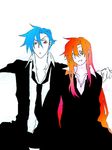  blue_hair casual couple kamina red_hair tengen_toppa_gurren-lagann tengen_toppa_gurren_lagann yoko_littner yoko_ritona 