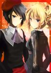  1girl black_hair blonde_hair hat kanon_(umineko) ponytail sakuno_shion umineko_no_naku_koro_ni ushiromiya_jessica 