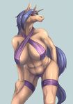  aqua big_breasts breasts equine ershiro female horn horse kingdom_hearts mammal mare muscles pose red_eyes solo tiny_head unicorn unknown_artist 