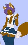  bottomless canine color crossdressing duster fox katsumifur maid maid_uniform male midriff onta peeking penis piercing solo uncut 