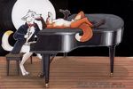  2009 balls bottomless bow_tie canine fox male microphone nude on_back piano roz_gibson sheath suit wolf 