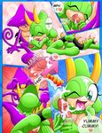  breasts captricosakara comic dialog dialogue emerald_the_iguana espio_the_chameleon female green green_body lizard male mobian nude penis purple purple_body reptile scalie sega sonic_(series) tail text tongue uhoh video_games 