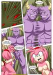  amy_rose breasts comic echidna female hedgehog inju_hunters mobian mobius_unleashed penis sonic_(series) tail 