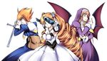  3girls aq_interactive arcana_heart arcana_heart_2 artist_request atlus bat_wings breasts clarice_di_lanza demon_girl elsa_la_conti examu gun long_hair multiple_girls nun petra_johanna_lagerkvist short_hair smile succubus weapon wings 