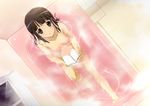  barefoot bath bathing bathtub black_eyes blush book censored convenient_censoring feet kami_nomi_zo_shiru_sekai kotera_(koterabyte) nude open_mouth reading shiomiya_shiori sitting solo steam water wet 