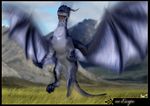  claws dragon eragon female feral grass horn landing no_escape saphira scalie solo wings xanaeth 