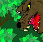  brown canine chaoswerewolf edit green leaves solo teeth tree wolf 