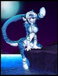  blue feline female moon night nude solo tiger tofu93 