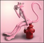  anthro claws cum feline fire_hydrant licking male mammal panther pawpads pink_panther pink_panther_(series) saliva sitting solo tongue yellow_eyes zen 