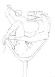  female martini martini_glass olive plain_background slug_(artist) the_snooge white_background 