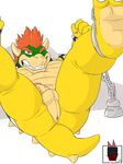  anthro anus balls bdsm biceps big_muscles bondage bound bowser butt chain chubby claws clenched_teeth collar erection erestion hair hindpaw horn humanoid_penis koopa legs_up linkin_monroe looking_at_viewer lying male mario_bros muscles nintendo nude on_back one_eye_closed orange_hair overweight paws penis plain_background presenting raised_leg red_eyes red_hair reptile scalie shell solo spiked_collar spikes spread_legs spreading teeth turtle video_games white_background 