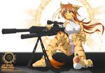  bipod breasts claws clothed clothing feline female fur green_eyes gun hair leap long_hair magic_circle magician mammal metal-renamon necklace nipples nude orange orange_hair orange_markings panties ranged_weapon rifle runes scope sitting skimpy sniper sniper_rifle solo stripes tiger topless underwear weapon white white_belly yellow yellow_fur 