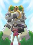  dawn_(pok&eacute;mon) female human legendary_pok&#233;mon mammal nintendo pok&#233;mon pok&#233;mon_trainer pok&eacute;mon regigigas size_difference trainer unknown_artist video_games 