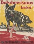  blood bolshevism canine feral german human hyena mammal poster propaganda safis soviet striped_hyena vintage wolf 