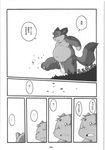  chubby comic doujin greyscale haru haruneko japanese_text male monochrome overweight text translated unknown_species 