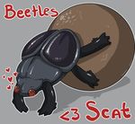  &hearts; &lt;3 ^_^ arthropod ball beetle black blue_background blush brown bug cute eyes_closed feces grey grey_body happy insect love multi_limb multiple_legs plain_background scat shadow shiny simple_background smile solo the_truth tojo_the_thief 