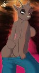  anthro antlers anus breasts brown_fur butt cervine clothing cum deer female fur hair horn horns jeans lapinstein looking_at_viewer mammal nipples nude pants pants_down plague pussy pussy_juice reindeer short_hair short_tail side_boob solo stitches topless undressing white_eyes 