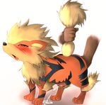  anal arcanine blush canine cub cum fingering fisting male masturbation penis pok&eacute;mon raised_tail red_eyes solo tail 