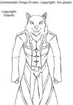  black_and_white canine cmdr_dingo jacket monochrome sketch solo 