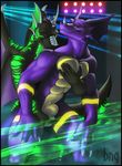  bng couple crome dragon dragoneer_(character) fondling gay glowy head_fin male rave scalie sheath wings 