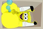  blue_eyes bubble bubbles butt male meme not_furry open_mouth parody penis pose shoes smile socks solo spengbab spongebob_squarepants spongebob_squarepants_(character) tubgirl unknown_artist up what yellow yellow_body 