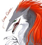  claws ears english_text green_eyes open_mouth plain_background rage1986 rape_face sergal solo teeth text white_background 