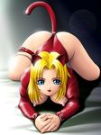  all_fours anal animal_ears blonde_hair blue_eyes blush breastless_clothes breastless_clothing butt_plug buttplug buttplug_tail cat_ears cat_tail dead_or_alive doa highres latex onoe tail tecmo tina_armstrong top-down_bottom-up 