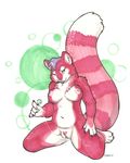  2010 breasts cum female hybrid iggi masturbation nude pink pussy pussy_juice raccoon red_panda solo 