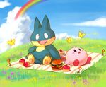  ??? apple arthropod burger butterfly cake food fruit grass hamburger insect kaku_mui kirby kirby_(series) munchlax nintendo pok&#233;mon pok&eacute;mon rainbow video_games 